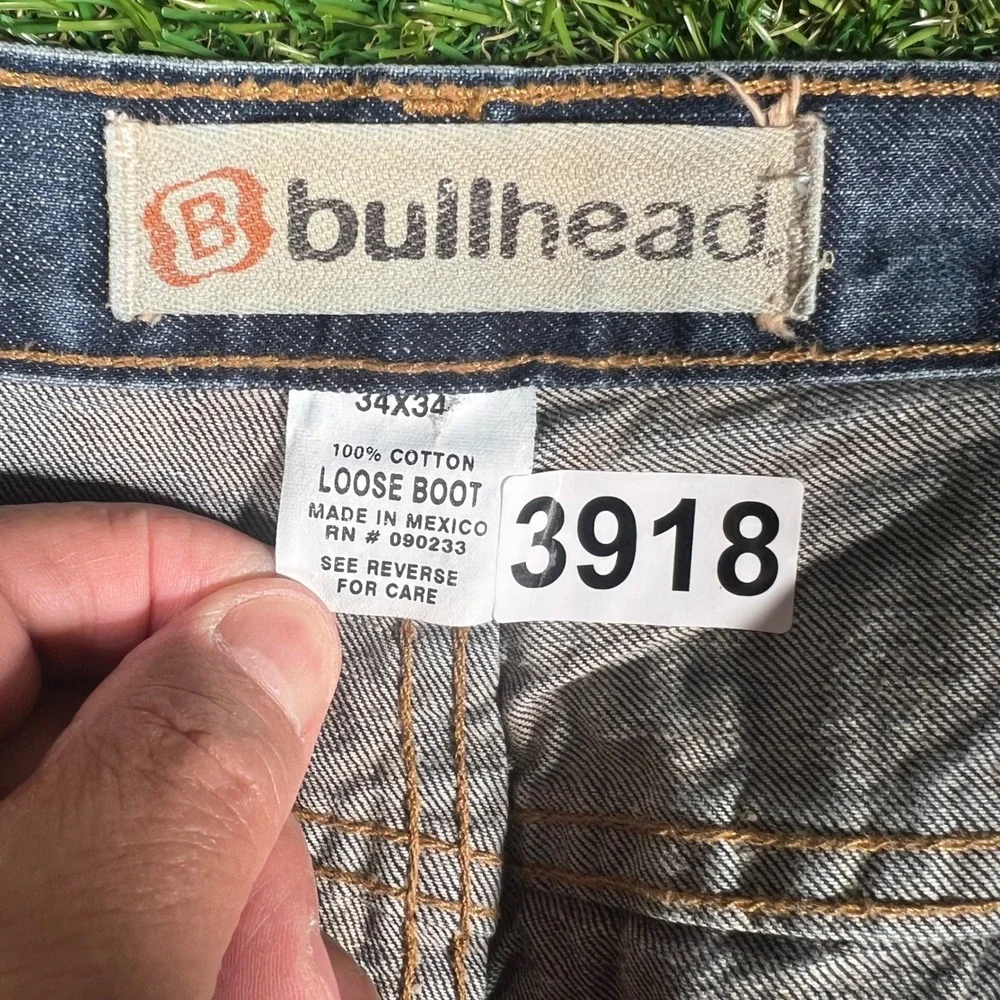 Bullhead Loose Boot Jeans Mens 34x34 Blue Denim Medium Wash Y2K Relaxed Bootcut